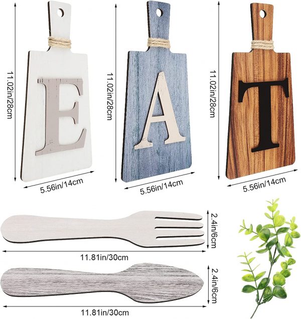 Cutting Board Eat Sign Set Hanging Art - Image 4