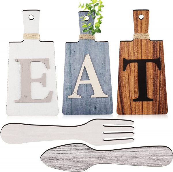 Cutting Board Eat Sign Set Hanging Art